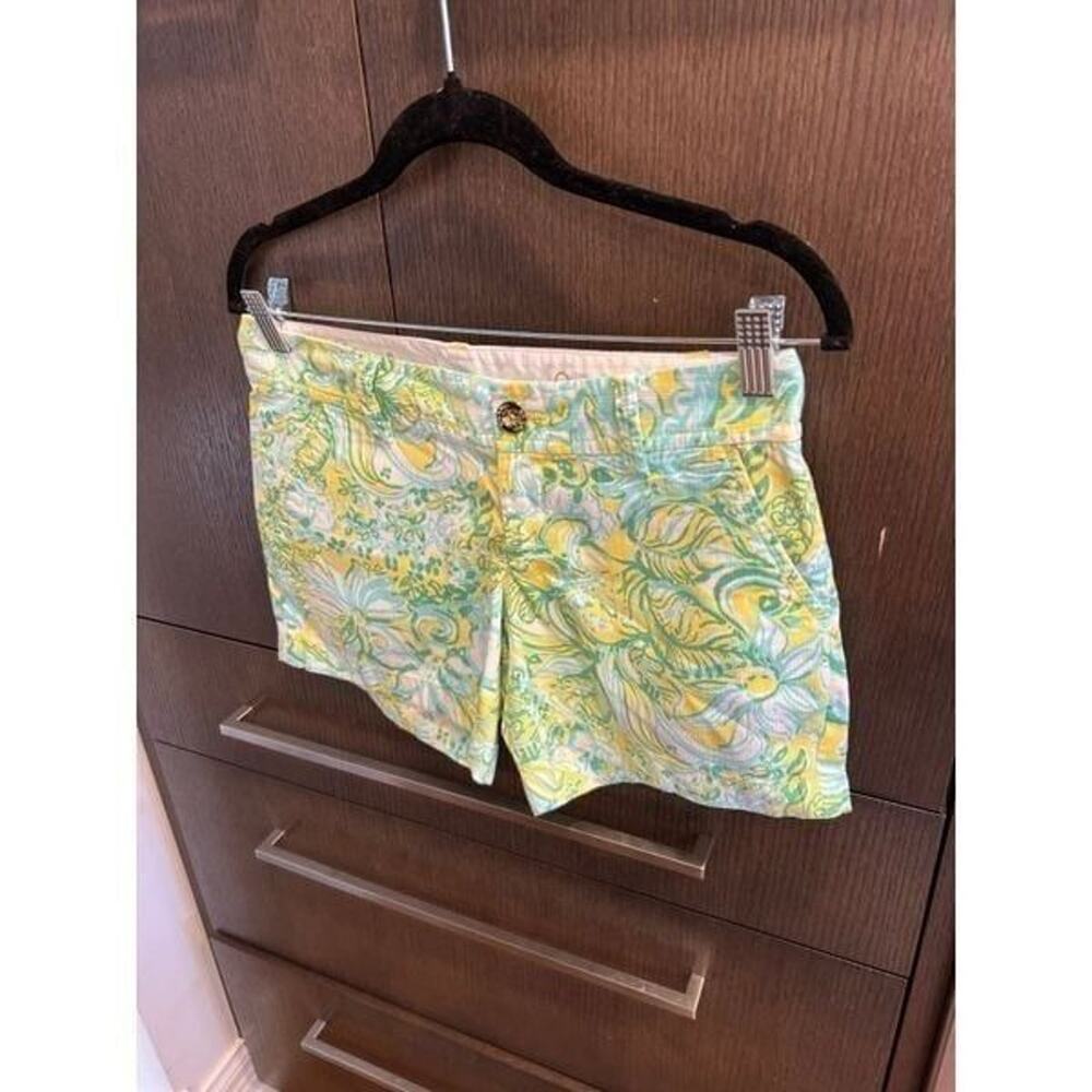 Lilly Pulitzer‎ Callahan Dandelion Yellow Beach Gypsies Vintage Dobby Shorts 0